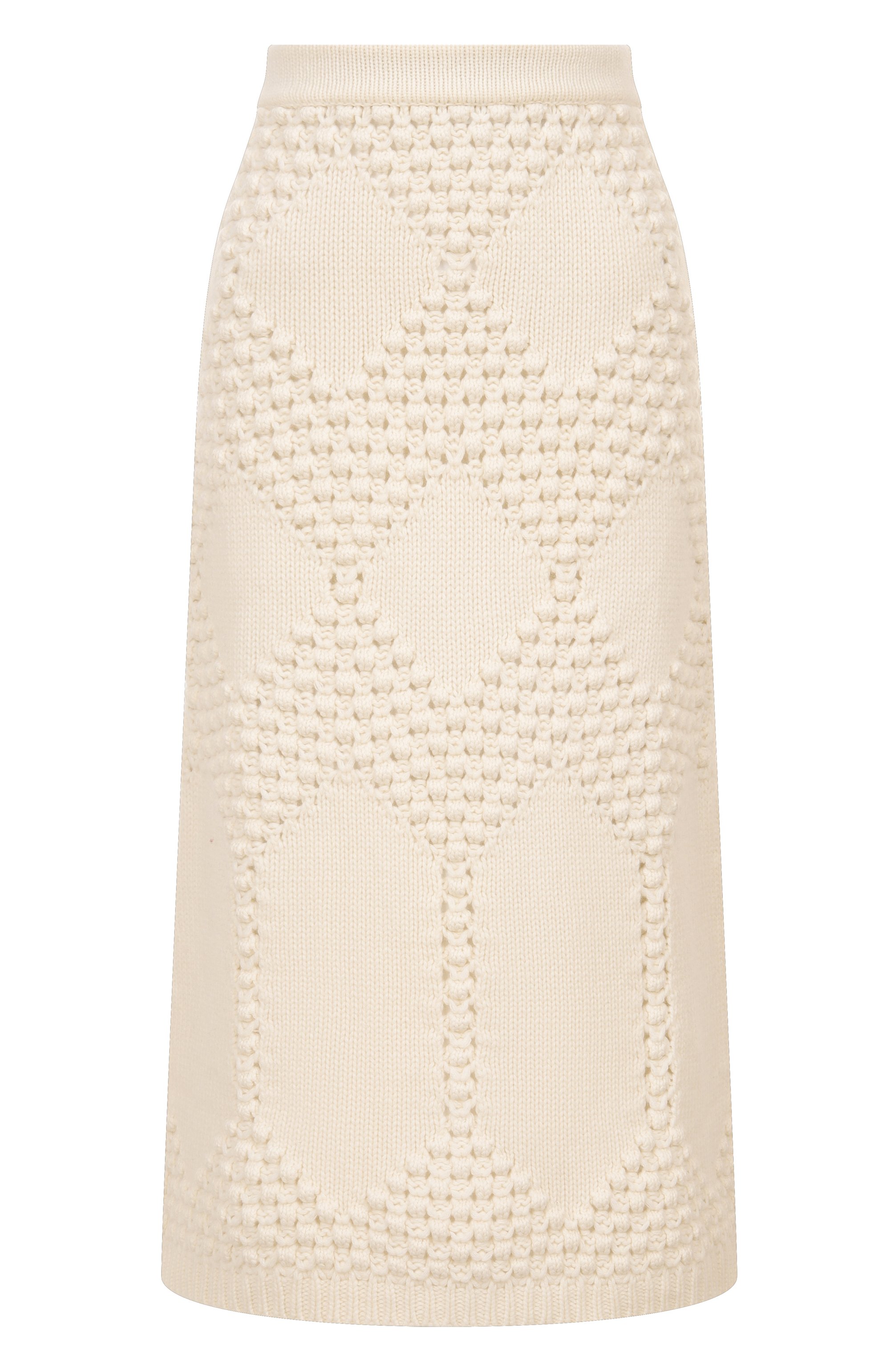 Юбка из шерсти и кашемира ELIE SAAB кремового цвета по цене 279000 руб., арт. SK240NF25/CK011, фото 1 Юбка из шерсти и кашемира ELIE SAAB, арт. SK240NF25/CK011, фото 1