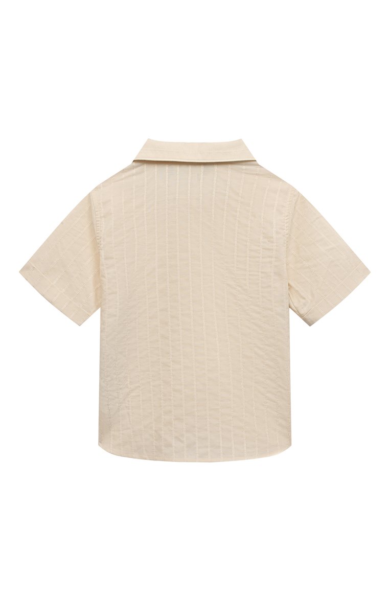 Детский хлопковая рубашка GUCCI бежевого цвета, арт. 622684 XWAI5 | Фото 2 (Материал сплава: Проставлено; Нос: Не проставлено; Материал внешний: Хлопок; Кросс-КТ НВ: Рубашка)