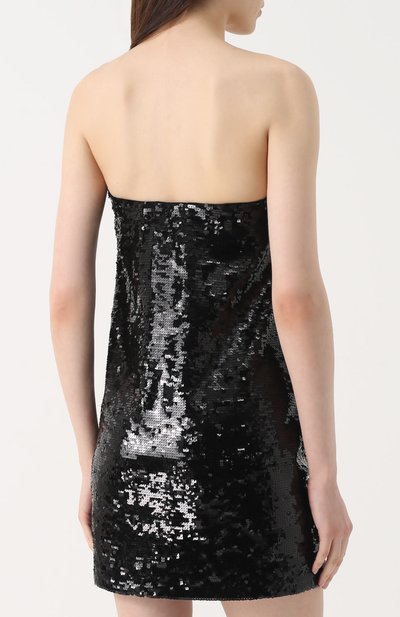 Платье-бюстье с v-образным вырезом и пайетками SAINT LAURENT, арт. 465502/Y444W, фото 4