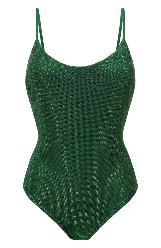 Слитный купальник с отделкой стразами Fisico S2/F/MC06MW Зелёный S2/F/MC06MW