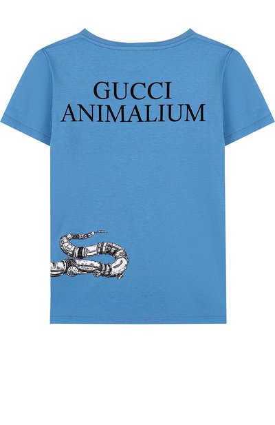 Хлопковая футболка с принтом GUCCI, арт. 498013/X3I64, фото 2