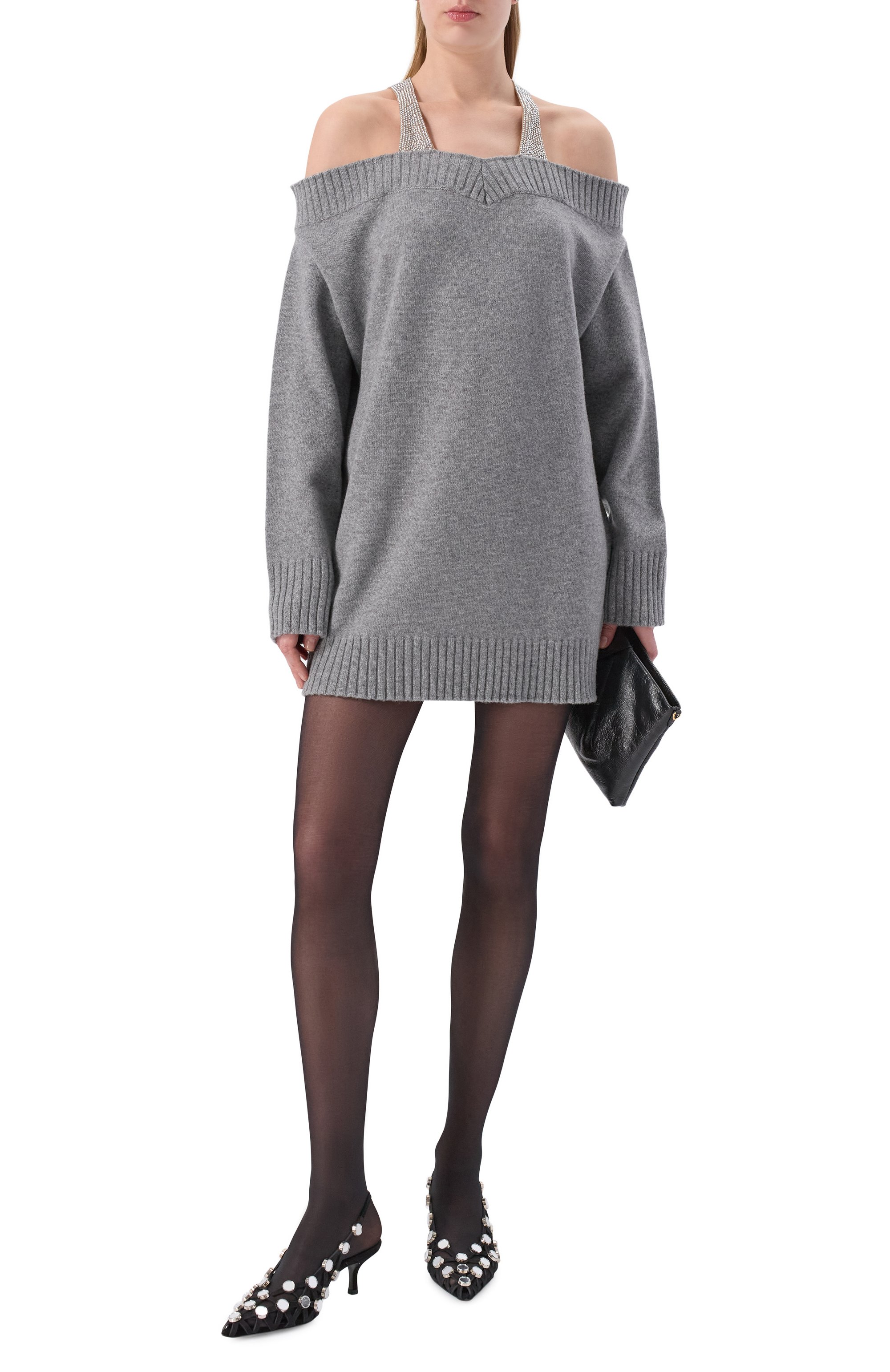 Шерстяное платье с отделкой стразами GIUSEPPE DI MORABITO, арт. 05FWKND357 05358, фото 2