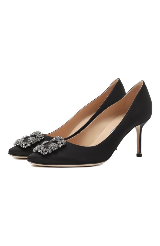Текстильные туфли Hangisi 70 Manolo Blahnik 9XX-0662/SAT Чёрный 9XX-0662/SAT