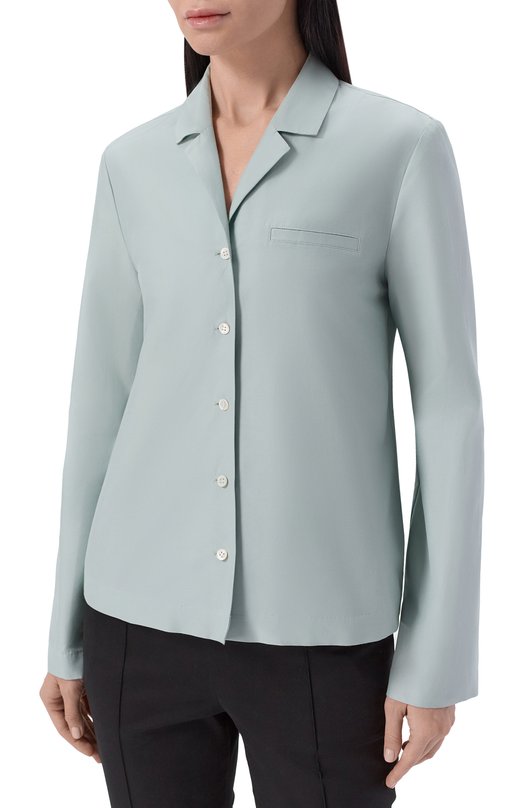 Рубашка из хлопка и шелка 12 STOREEZ 136074 Голубой  136074 Фото 3