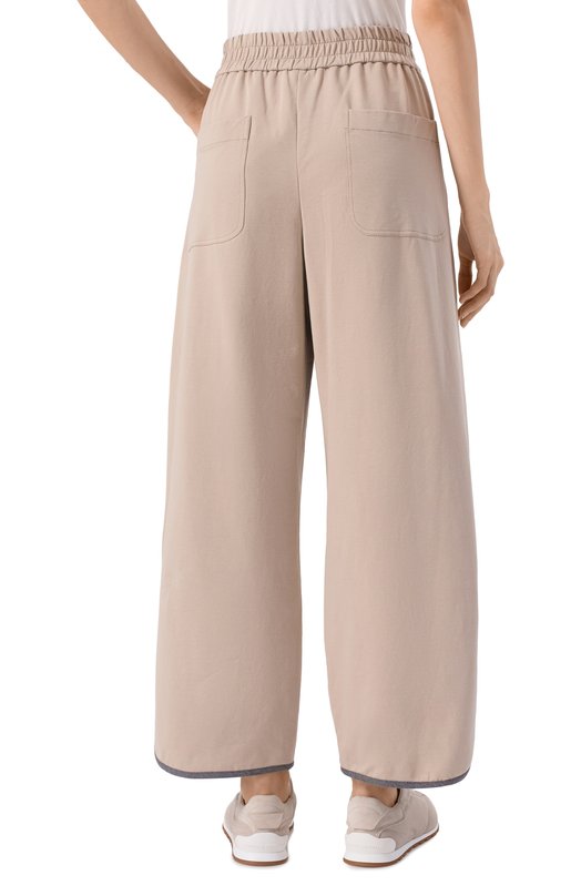 Хлопковые брюки Brunello Cucinelli MH827S0599 Бежевый  MH827S0599 Фото 4