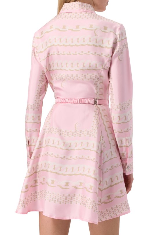Шелковое платье Versace 1018933/1A13638 Розовый  1018933/1A13638 Фото 4