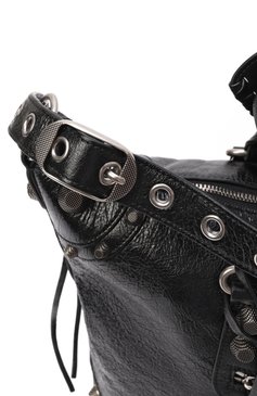 Мужская сумка-тоут le cagole medium BALENCIAGA черного цвета, арт. 719067/210KR | Фото 3 (Ремень/цепочка: На ремешке; Размер: large; Драгоценные камни: Проставлено; Материал сплава: Проставлено; Материал: Натуральная кожа)