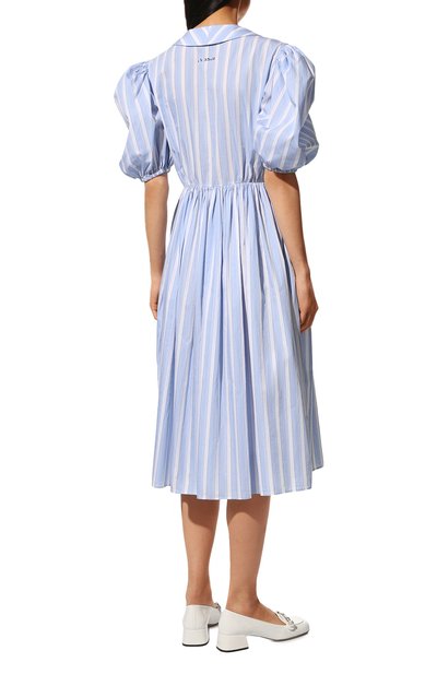 Хлопковое платье MIU MIU голубого цвета по цене 135000 руб., арт. MF4381-1ZQJ-F0PCR, фото 4 Хлопковое платье MIU MIU, арт. MF4381-1ZQJ-F0PCR, фото 4