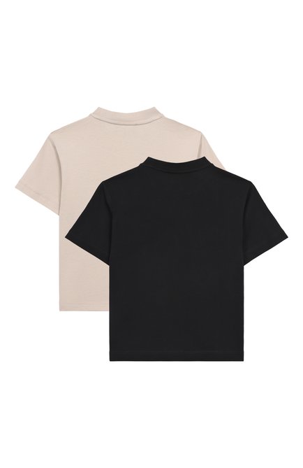 Детская комплект из двух футбо�лок EMPORIO ARMANI разноцветного цвета, арт. EB000318/AF13913 | Фото 2 (Материал сплава: Проставлено; Драгоценные камни: Проставлено; Материал внешний: Хлопок; Рукава: Короткие)