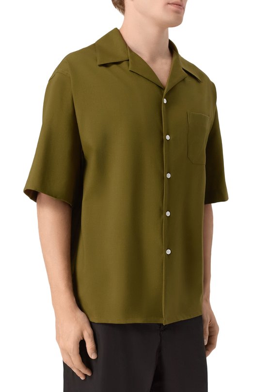 Шерстяная рубашка Marni CUMU0213A5/UTW839 Хаки  CUMU0213A5/UTW839 Фото 3