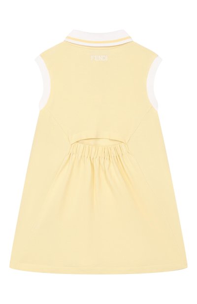 Хлопковое платье FENDI желтого цвета по цене 55350 руб., арт. JFB866/AVP, фото 2 Хлопковое платье FENDI, арт. JFB866/AVP, фото 2