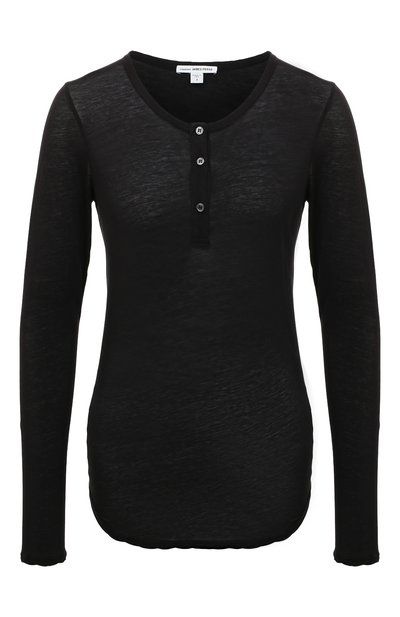 Женская хлопковый лонгслив-хенли JAMES PERSE, арт. WEK3713/BLK