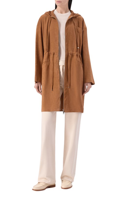 Замшевая парка Kiton D61674K0918F Коричневый  D61674K0918F Фото 2