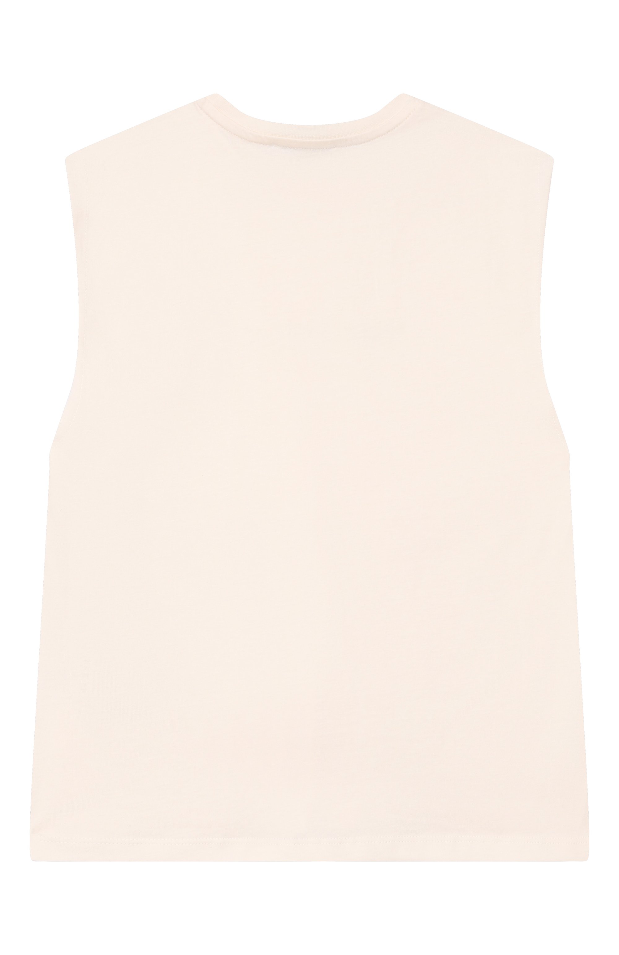 Хлопковая майка MSGM KIDS кремового цвета по цене 6610 руб., арт. S6MSJBTH242, фото 2 Хлопковая майка MSGM KIDS, арт. S6MSJBTH242, фото 2