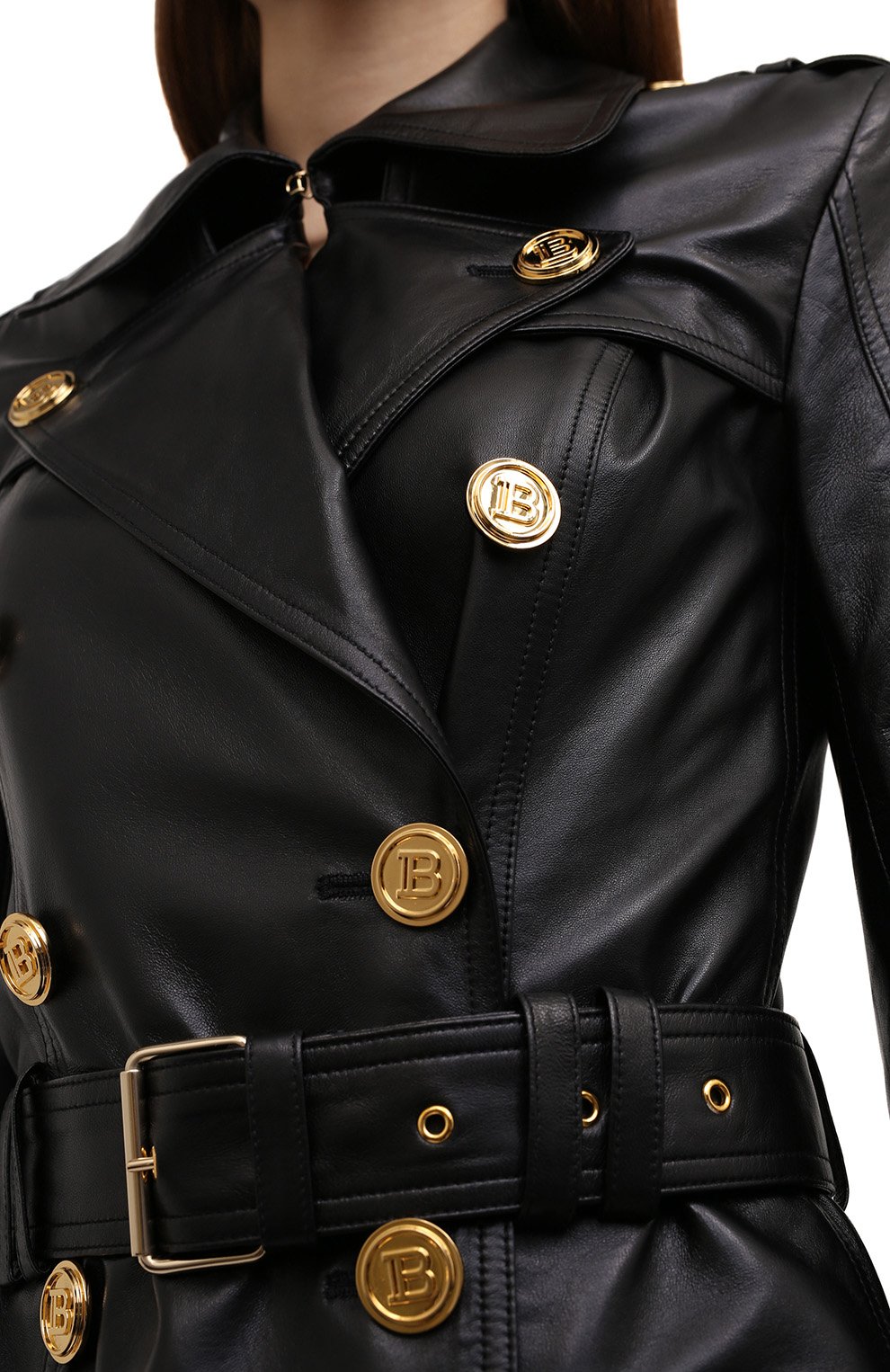 Кожаный плащ BALMAIN, арт. WF1TL010/L158, фото 5