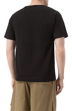 Мужская хлопковая футболка DRIES VAN NOTEN черного цвета, арт. 251-021100-1600 | Фото 4 (Материал внешний: Хлопок; Рукава: Короткие; Длина (для топов): Стандартные; Мужское Кросс-КТ: Футболка-одежда; Принт: Без принта; Стили: Кэжуэл)