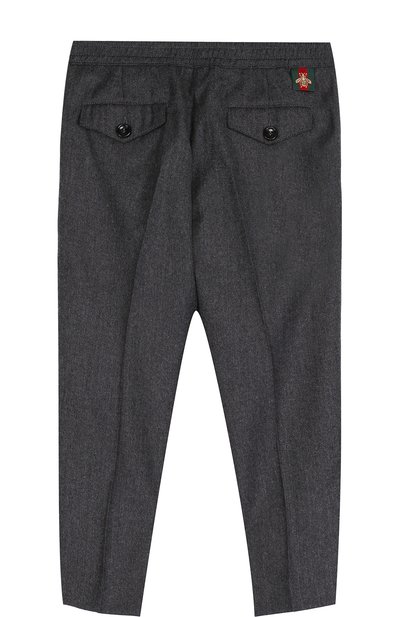 Брюки из шерсти и кашемира на кулиске GUCCI серого цвета по цене 39950 руб., арт. 475451/XBB59, фото 2 Брюки из шерсти и кашемира на кулиске GUCCI, арт. 475451/XBB59, фото 2