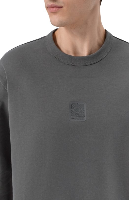 Хлопковый свитшот C.P. Company 20CLSS008A/006452W Серый  20CLSS008A/006452W Фото 5