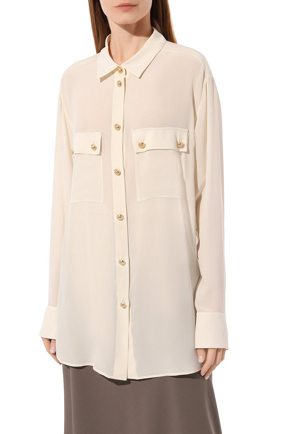 Шелковая рубашка BALMAIN, арт. AF0HS100SB66, фото 3