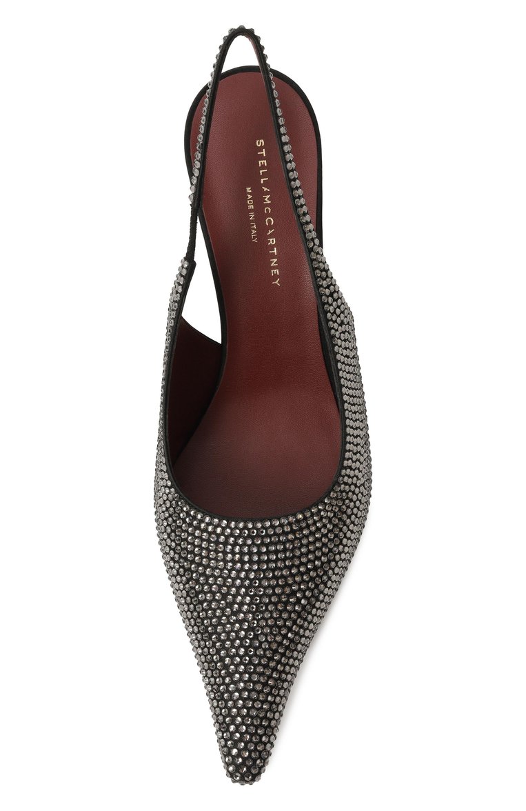Женские текстильные туфли elsa 90 STELLA MCCARTNEY черного цвета, арт. 810461/E00098 | Фото 6 (Материал внешний: Текстиль; Каблук высота: Высокий; Материал внутренний: Текстиль; Подошва: Плоская; Каблук тип: Шпилька; Женское Кросс-КТ: Слингбэки)