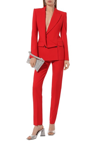 Шерстяной жакет ALEXANDER MCQUEEN красного цвета по цене 360500 руб., арт. 745244/QJACX, фото 2 Шерстяной жакет ALEXANDER MCQUEEN, арт. 745244/QJACX, фото 2