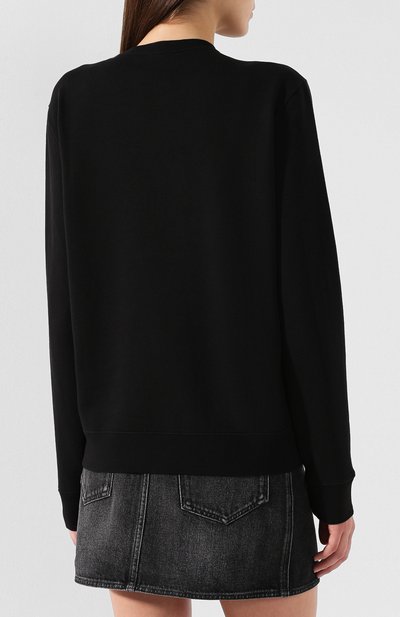 Хлопковый пуловер SAINT LAURENT черного цвета по цене 74450 руб., арт. 577076/YBJN2, фото 4 Хлопковый пуловер SAINT LAURENT, арт. 577076/YBJN2, фото 4