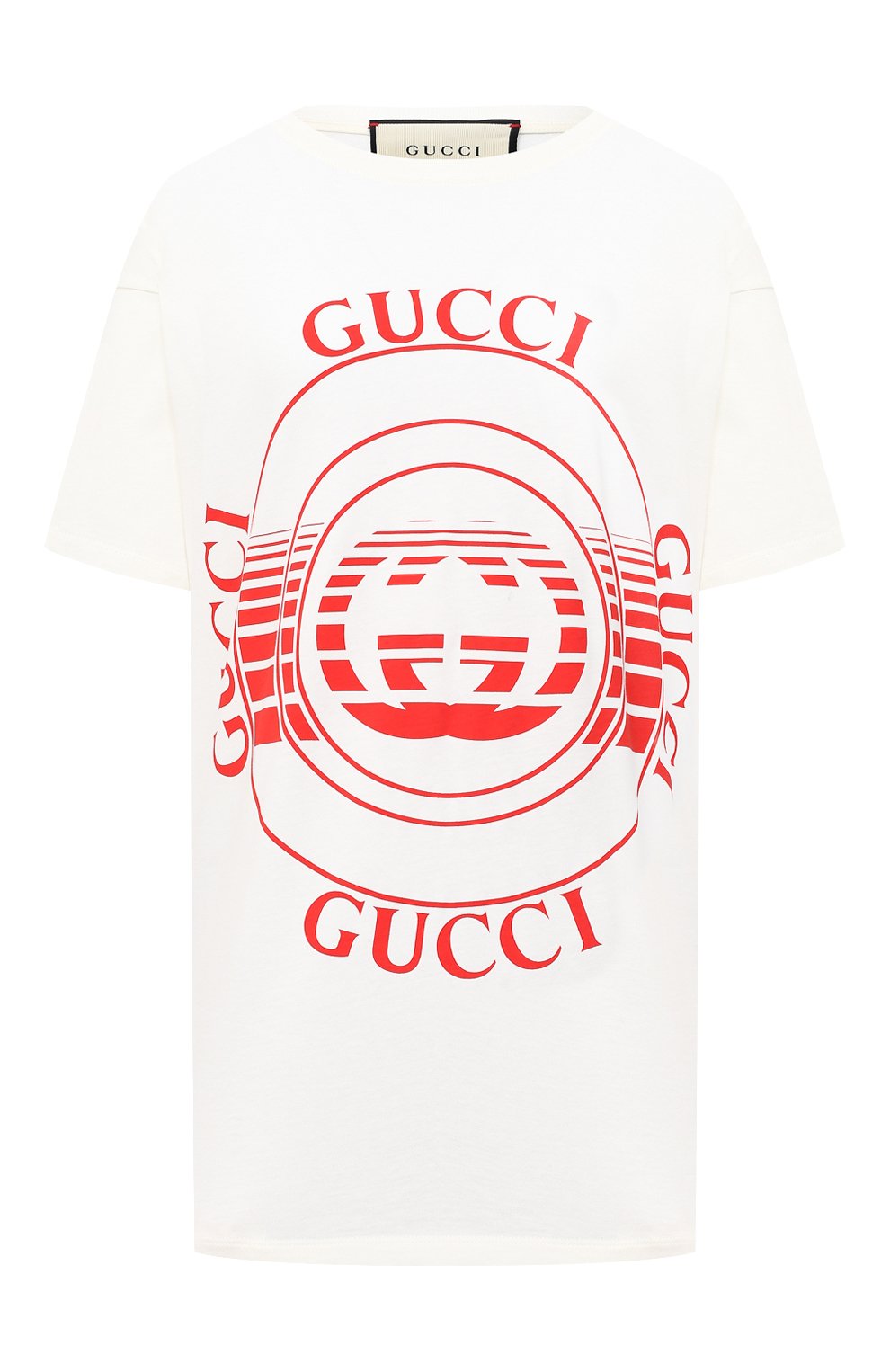 Хлопковая футболка GUCCI белого цвета по цене 42750 руб., арт. 615044/XJCQ8, фото 1 Хлопковая футболка GUCCI, арт. 615044/XJCQ8, фото 1