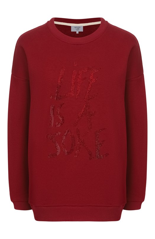 Хлопковый свитшот Seven Lab 225-S-J-24-85-127-150 Бордовый 225-S-J-24-85-127-150