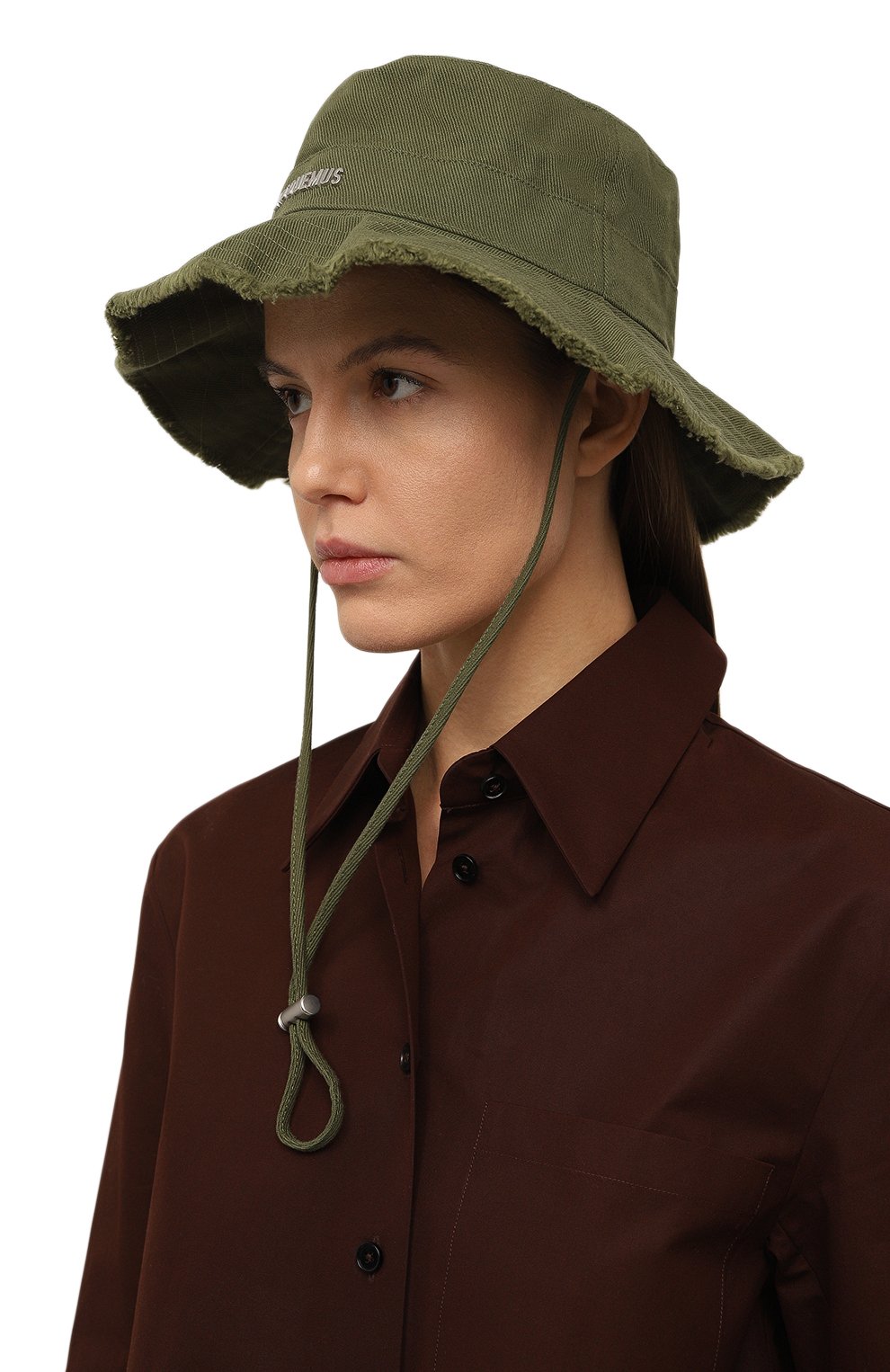 Хлопковая панама JACQUEMUS хаки цвета по цене 16600 руб., арт. 22H/213AC002-5012, фото 2 Хлопковая панама JACQUEMUS, арт. 22H/213AC002-5012, фото 2