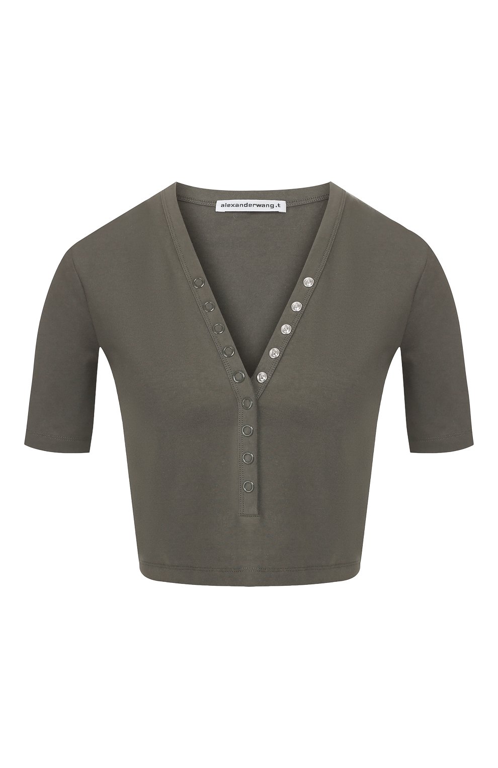 Хлопковый топ ALEXANDERWANG.T хаки цвета по цене 15750 руб., арт. 4C191098, фото 1 Хлопковый топ ALEXANDERWANG.T, арт. 4C191098, фото 1