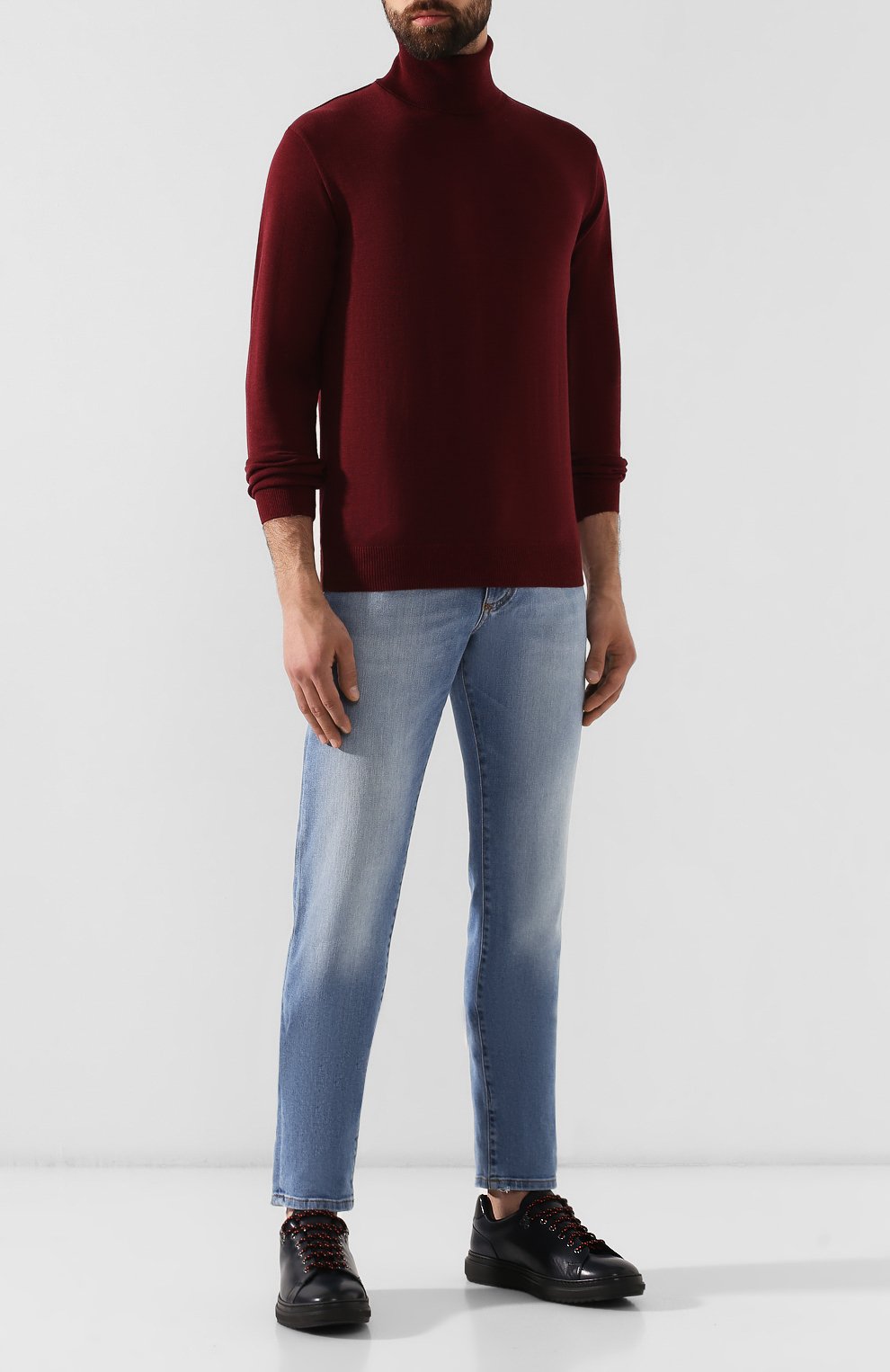 Кожаные кеды ALDO BRUE темно-синего цвета по цене 43900 руб., арт. AB6097H-BEB, фото 2 Кожаные кеды ALDO BRUE, арт. AB6097H-BEB, фото 2