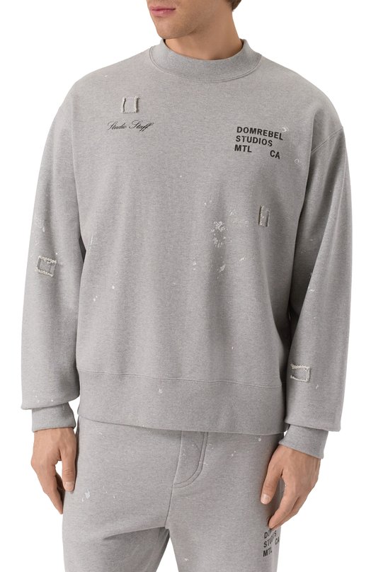 Хлопковый свитшот DOMREBEL M STAFF SWEATSHIRT Серый  M STAFF SWEATSHIRT Фото 3