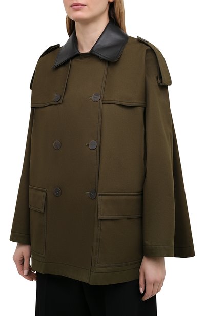 Хлопковый тренч LOEWE хаки цвета по цене 199500 руб., арт. S359338XAT, фото 3 Хлопковый тренч LOEWE, арт. S359338XAT, фото 3