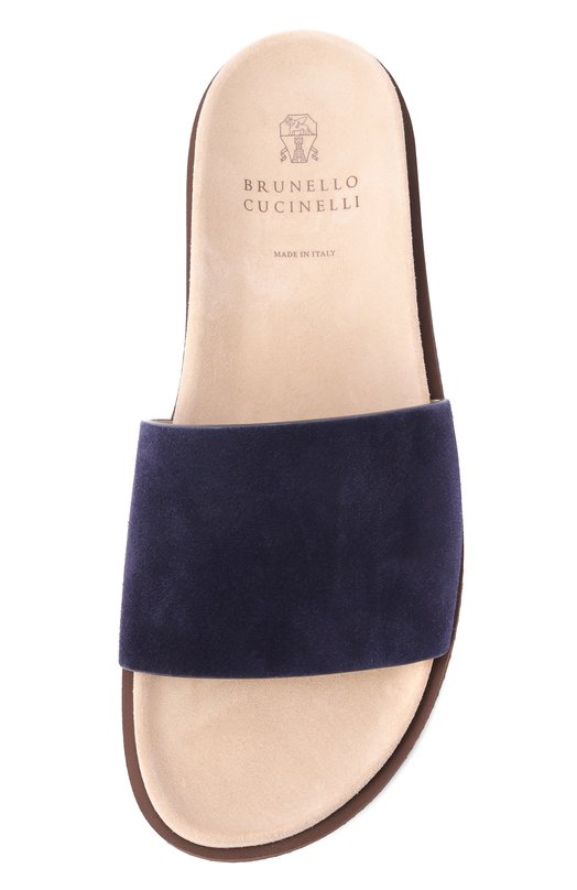 Замшевые шлепанцы Brunello Cucinelli MZUS0LY236 Синий  MZUS0LY236 Фото 6