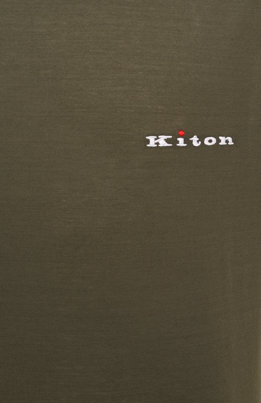 Хлопковая футболка Kiton UMK0717H101 Хаки  UMK0717H101 Фото 6