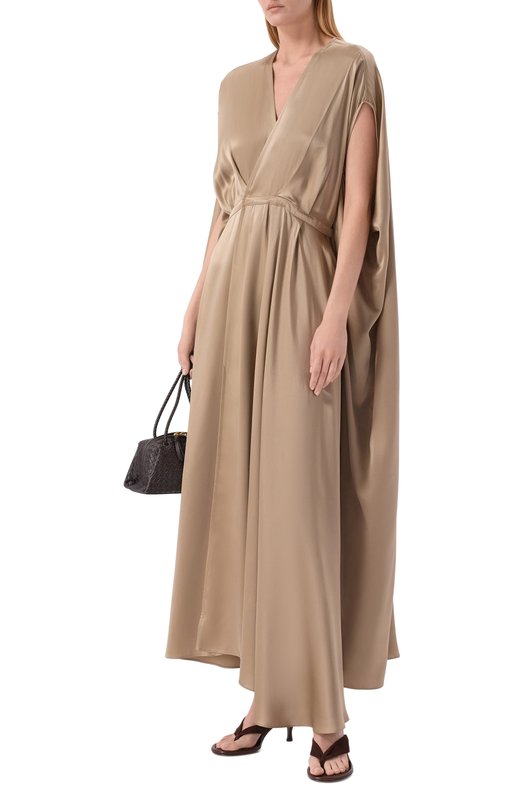 Атласное платье Co 4497NLSC-S26 Бежевый  4497NLSC-S26 Фото 2