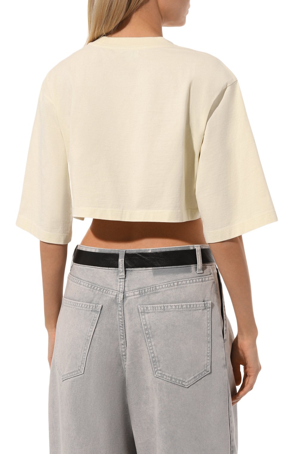 Хлопковая футболка OFF-WHITE бежевого цвета по цене 36850 руб., арт. 0WAA125F23JER005, фото 4 Хлопковая футболка OFF-WHITE, арт. 0WAA125F23JER005, фото 4
