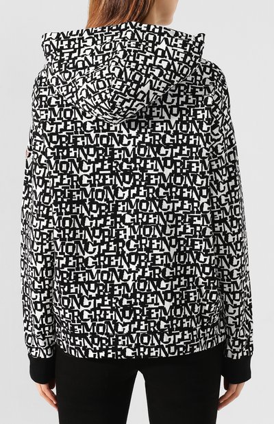 Худи MONCLER черно-белого цвета по цене 51500 руб., арт. E2-098-90548-00-C9009, фото 4 Худи MONCLER, арт. E2-098-90548-00-C9009, фото 4