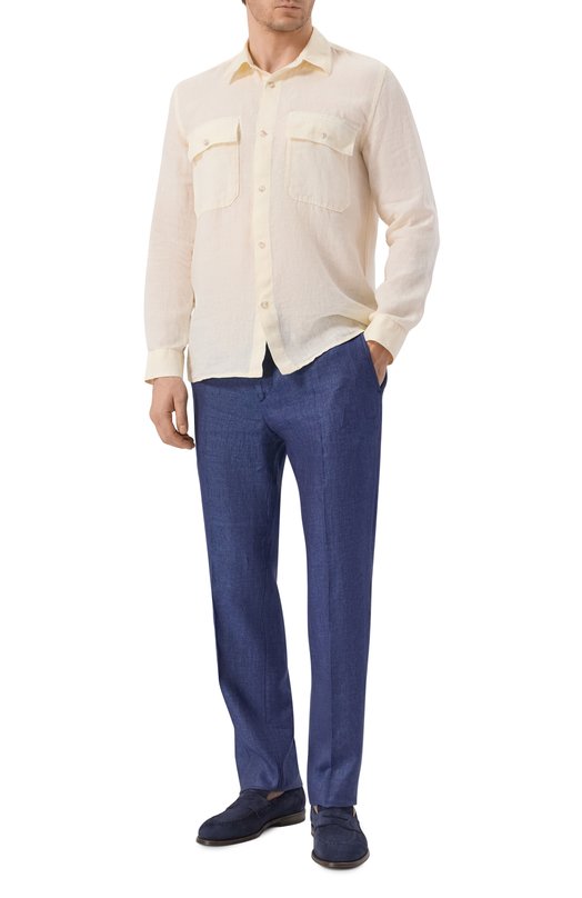 Льняные брюки Berwich SPIAGGIA 20/VT1502 Синий  SPIAGGIA 20/VT1502 Фото 2