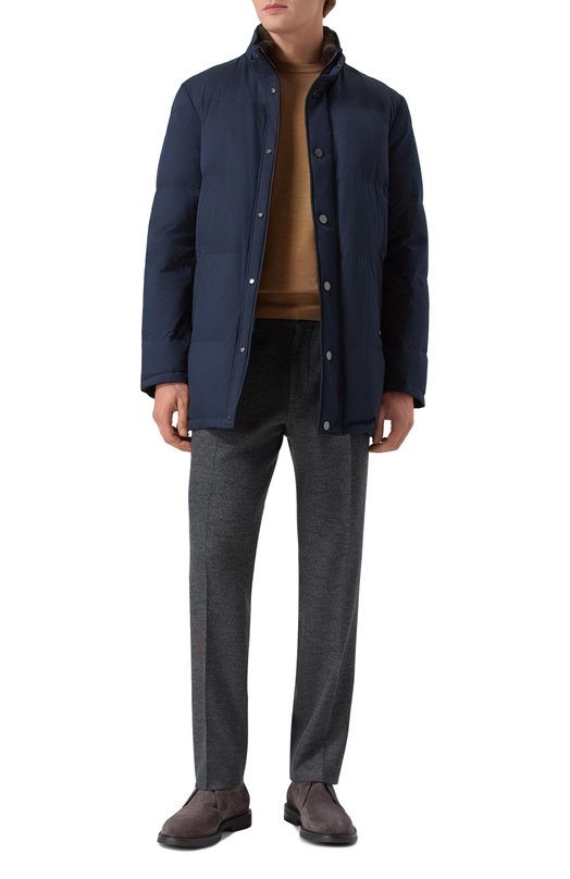 Пуховик с меховым воротником Stefano Ricci MDJ5300350/PL001T/60-62 Синий  MDJ5300350/PL001T/60-62 Фото 2
