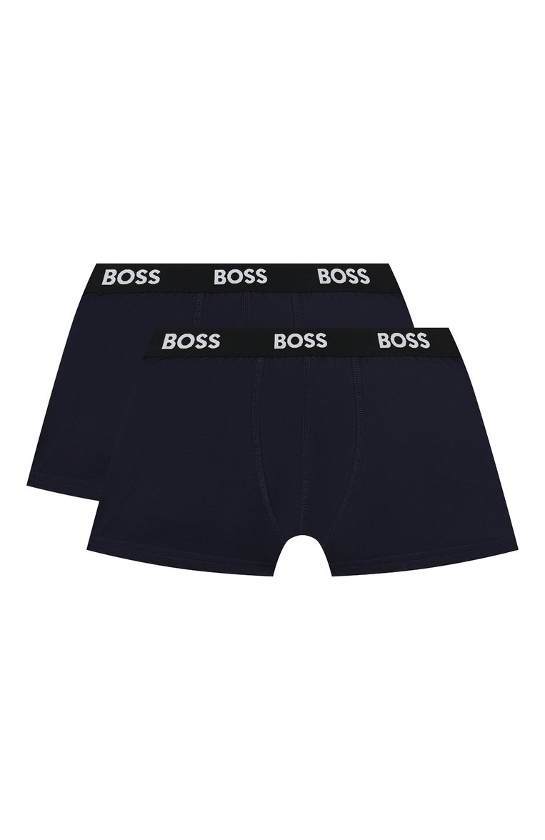 Детские комплект из двух боксеров BOSS темно-синего цвета, арт. J20422/14A-16A | Фото 1 (Материал внешний: Хлопок; Драгоценные камни: Проставлено; Рукава: Короткие; Материал сплава: Проставлено; Ростовка одежда: 13 - 15 лет | 158 см)