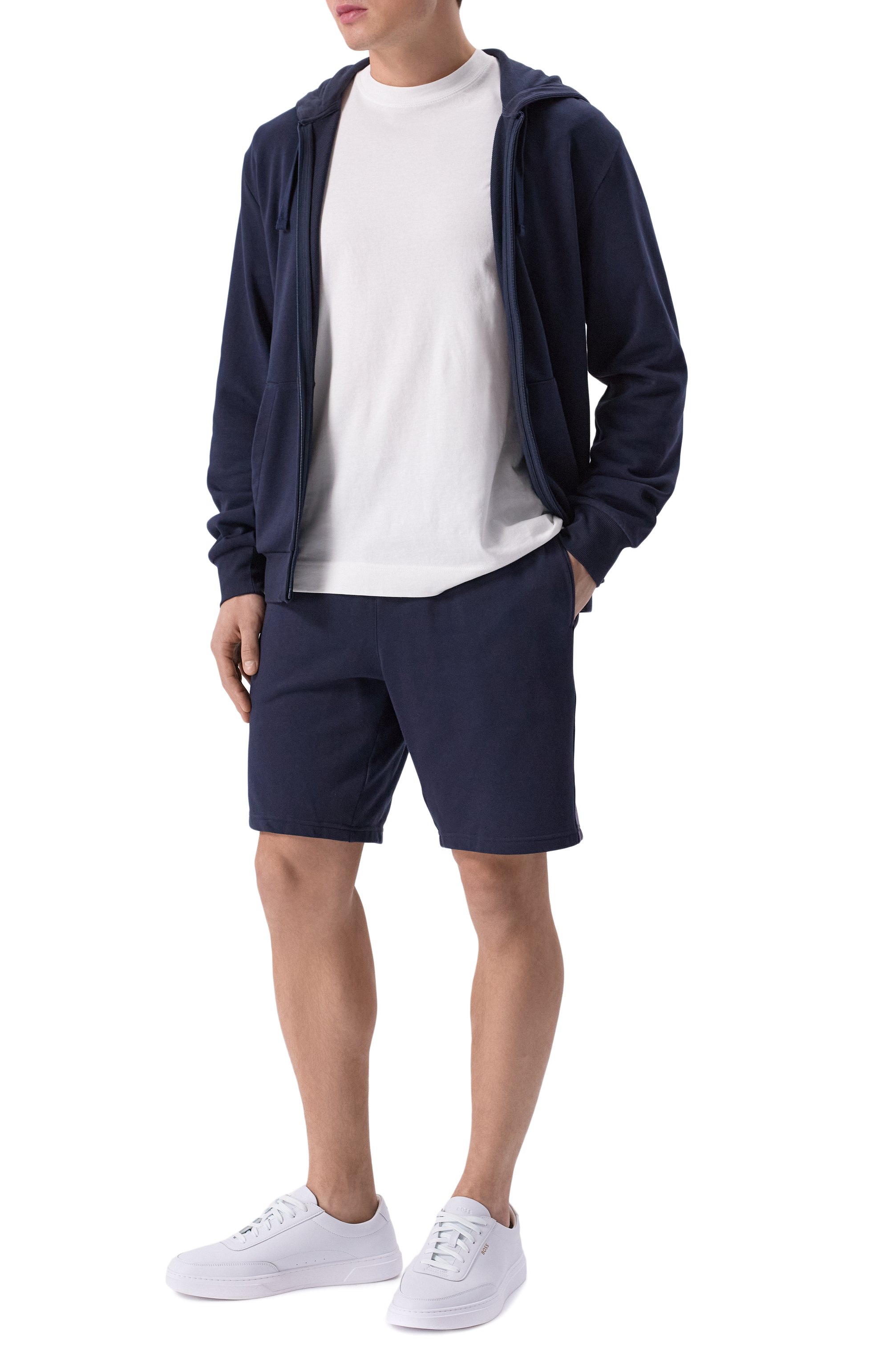 Хлопковые шорты EMPORIO ARMANI темно-синего цвета по цене 10650 руб., арт. EM000495/AF10781, фото 2 Хлопковые шорты EMPORIO ARMANI, арт. EM000495/AF10781, фото 2