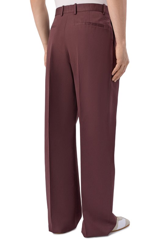 Брюки из хлопка и шелка Jil Sander J22KA0327/J45266 Бордовый  J22KA0327/J45266 Фото 4
