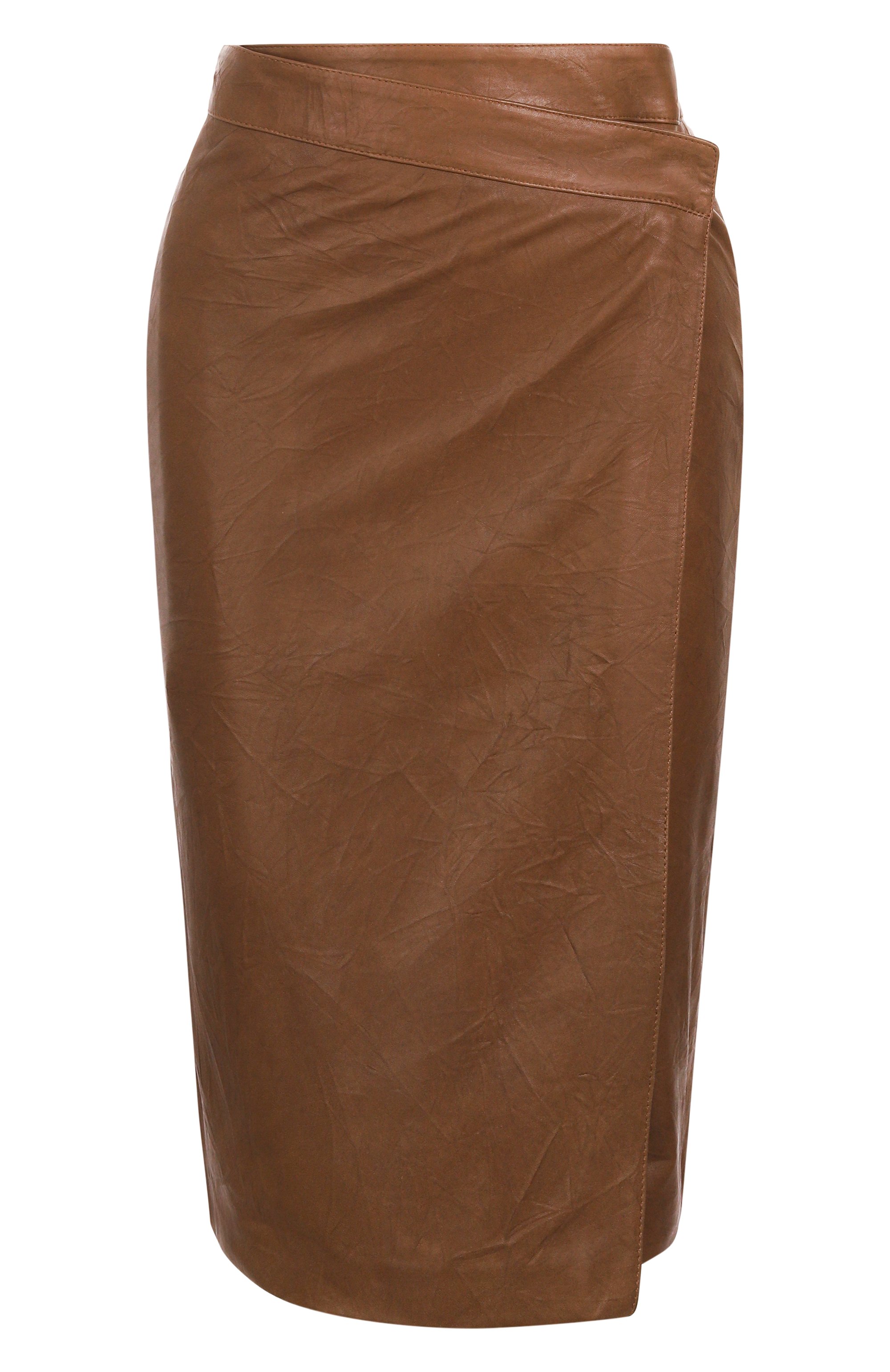 Кожаная юбка ARMARIUM коричневого цвета по цене 219500 руб., арт. ARMFWSK18/LE09, фото 1 Кожаная юбка ARMARIUM, арт. ARMFWSK18/LE09, фото 1