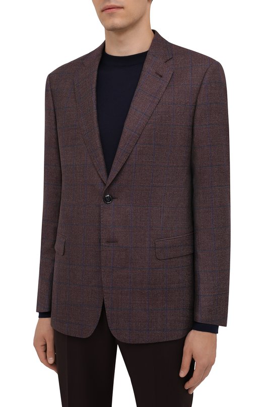 Пиджак из шерсти и кашемира Giorgio Armani 8WGGG00K/T02UW Коричневый  8WGGG00K/T02UW Фото 3