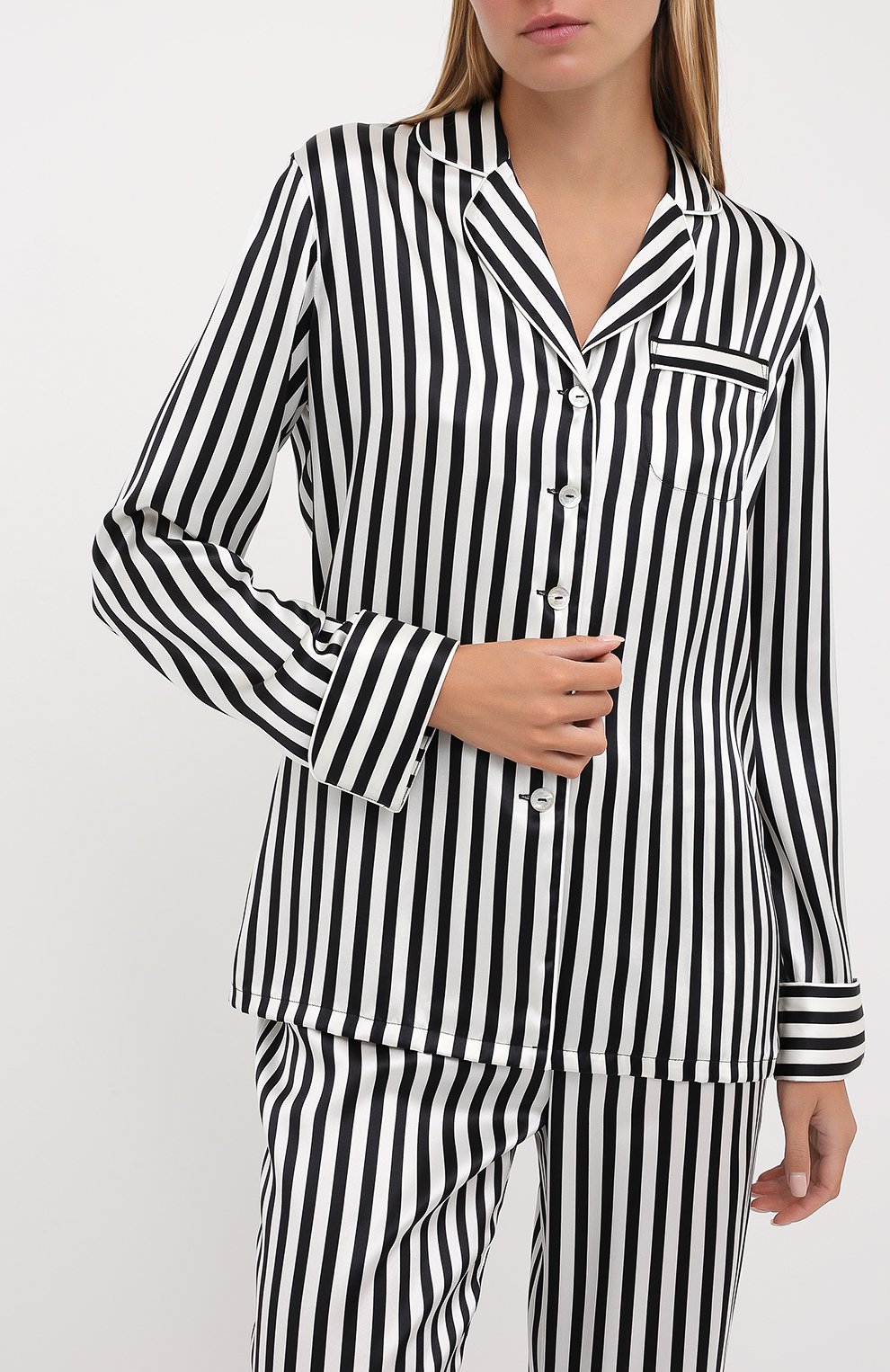 Шелковая пижама в контрастную полоску OLIVIA VON HALLE, арт. CT0006, фото 2