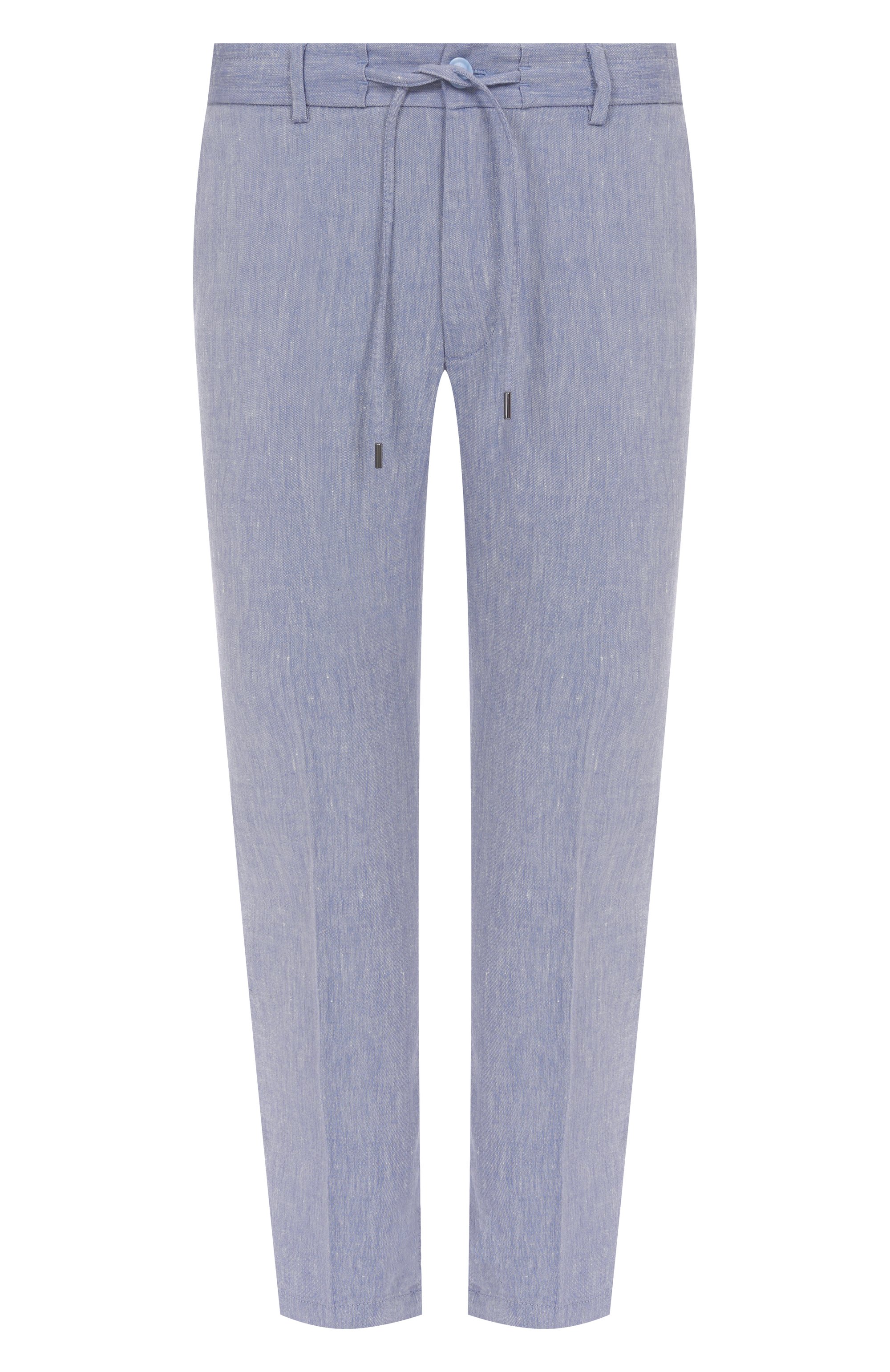 Брюки изо льна и вискозы BOSS синего цвета по цене 22450 руб., арт. 50540480, фото 1 Брюки изо льна и вискозы BOSS, арт. 50540480, фото 1