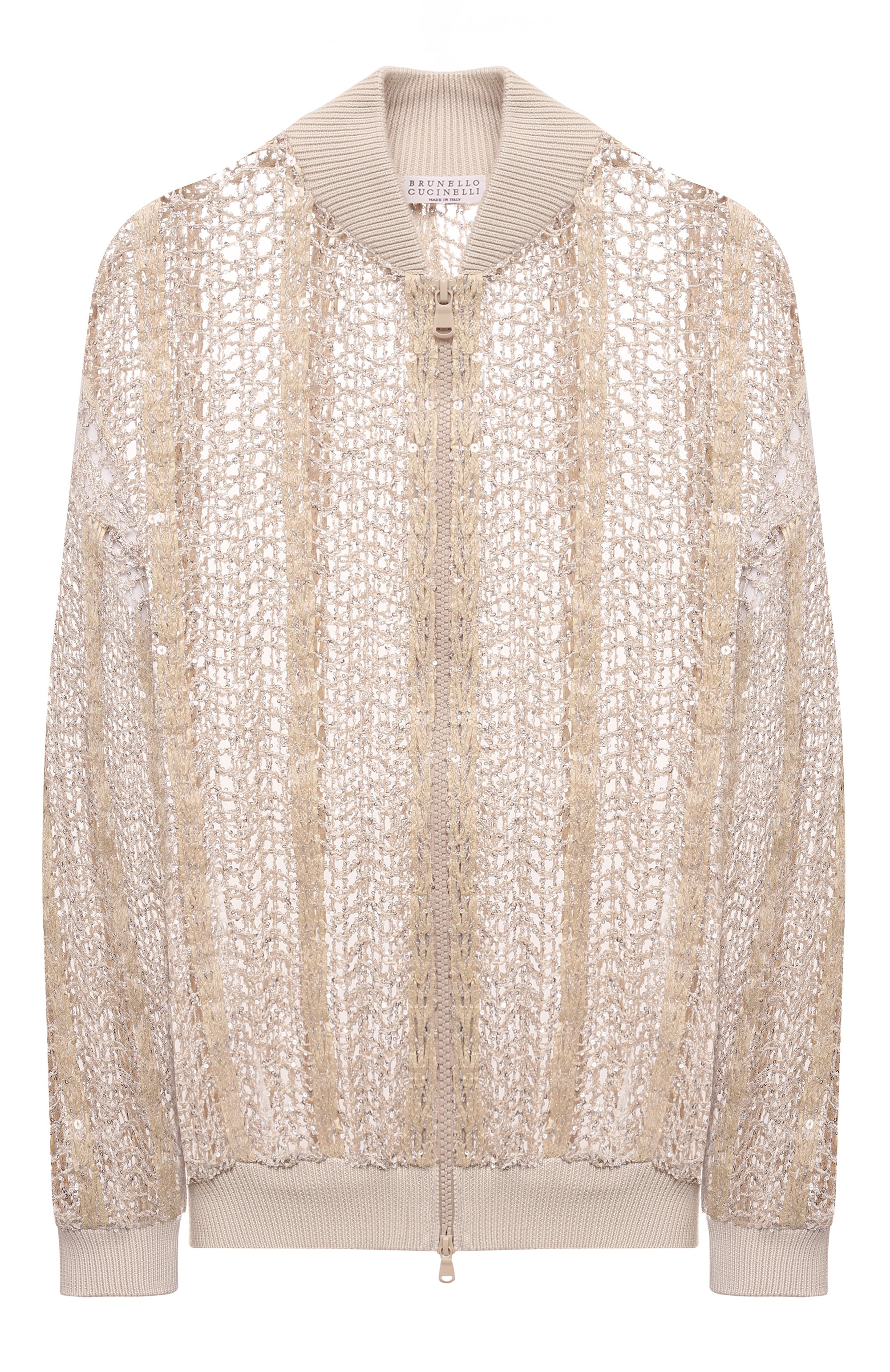 Бомбер BRUNELLO CUCINELLI светло-бежевого цвета по цене 569000 руб., арт. MRSR09006P, фото 1 Бомбер BRUNELLO CUCINELLI, арт. MRSR09006P, фото 1