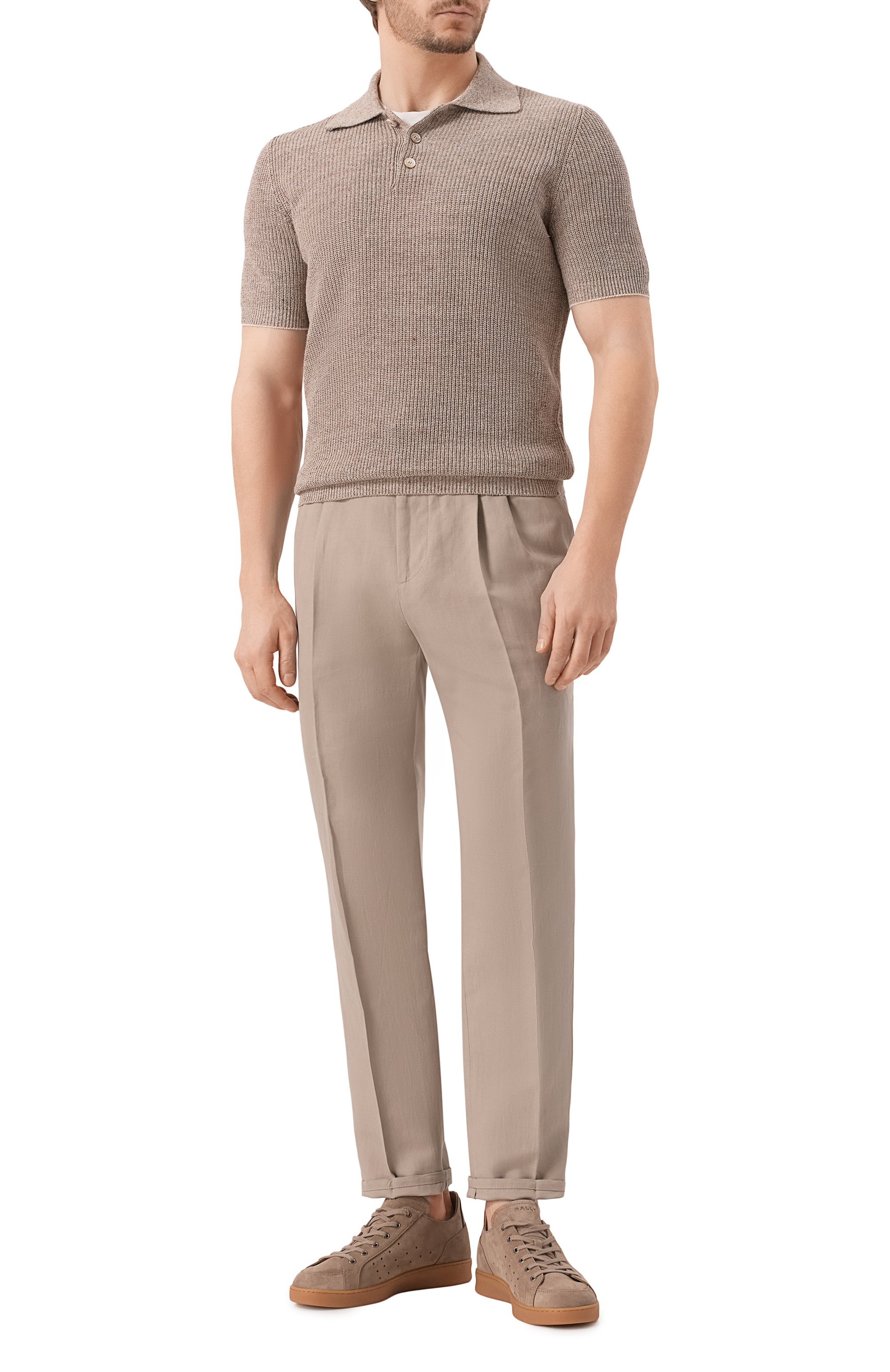 Брюки изо льна и хлопка BRUNELLO CUCINELLI бежевого цвета по цене 122500 руб., арт. MH255E1710, фото 2 Брюки изо льна и хлопка BRUNELLO CUCINELLI, арт. MH255E1710, фото 2