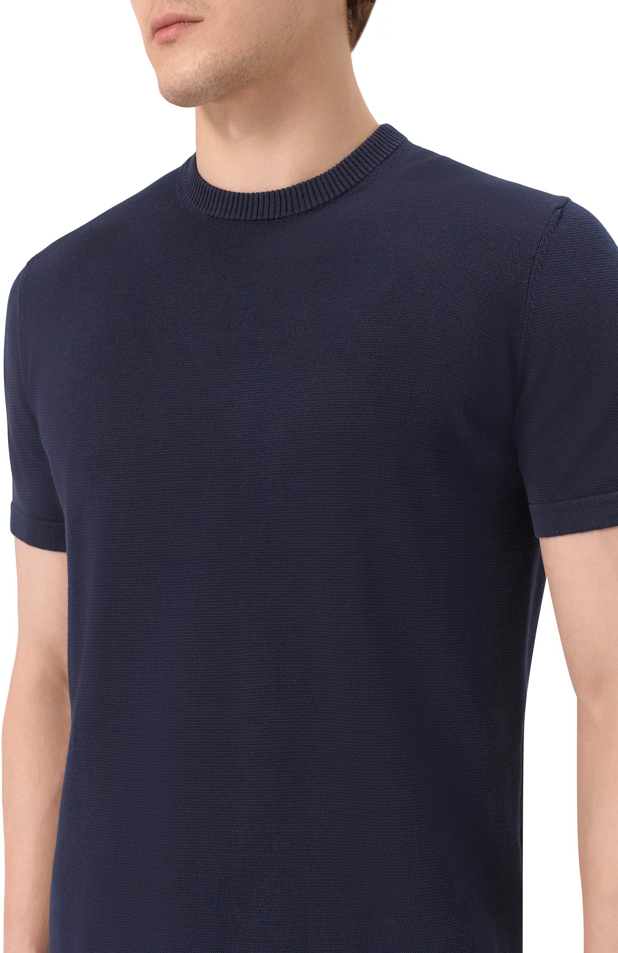 Хлопковый джемпер BOGNER темно-синего цвета по цене 23000 руб., арт. 88449503, фото 5 Хлопковый джемпер BOGNER, арт. 88449503, фото 5